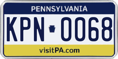 PA license plate KPN0068