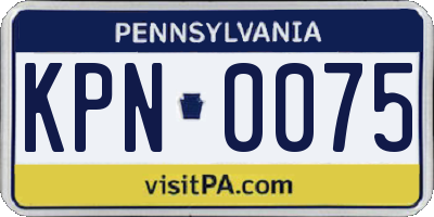 PA license plate KPN0075