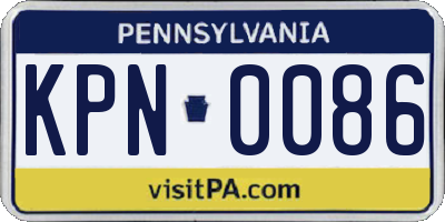 PA license plate KPN0086