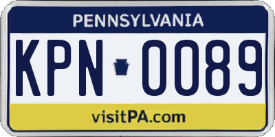 PA license plate KPN0089