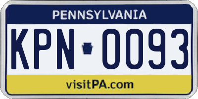 PA license plate KPN0093