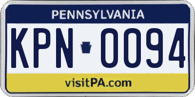 PA license plate KPN0094