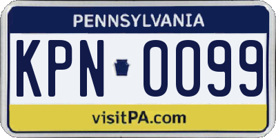 PA license plate KPN0099