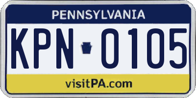 PA license plate KPN0105