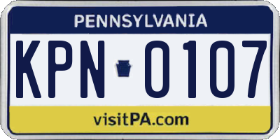 PA license plate KPN0107
