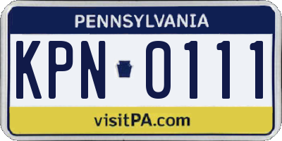 PA license plate KPN0111