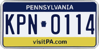 PA license plate KPN0114