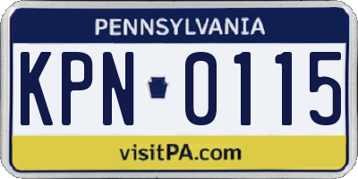 PA license plate KPN0115