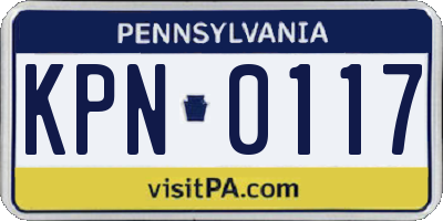 PA license plate KPN0117
