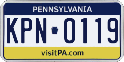 PA license plate KPN0119