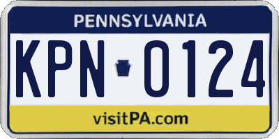 PA license plate KPN0124