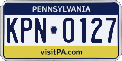 PA license plate KPN0127