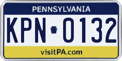 PA license plate KPN0132