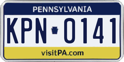 PA license plate KPN0141