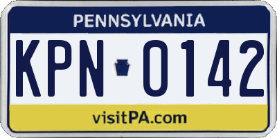 PA license plate KPN0142