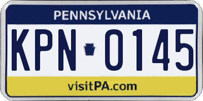 PA license plate KPN0145
