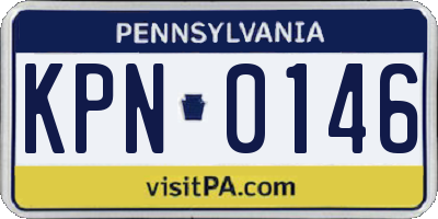 PA license plate KPN0146