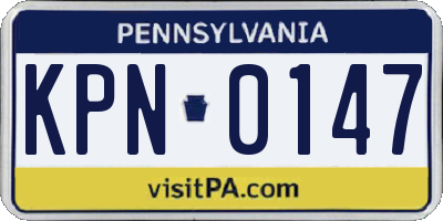 PA license plate KPN0147