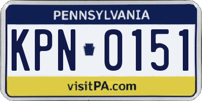 PA license plate KPN0151