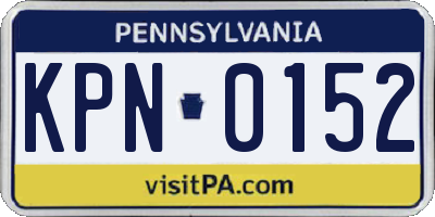 PA license plate KPN0152