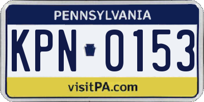 PA license plate KPN0153