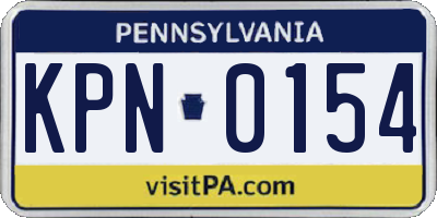 PA license plate KPN0154