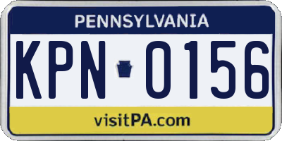 PA license plate KPN0156