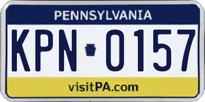 PA license plate KPN0157