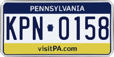 PA license plate KPN0158