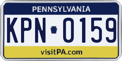 PA license plate KPN0159