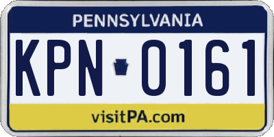 PA license plate KPN0161