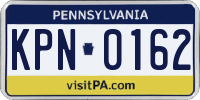 PA license plate KPN0162