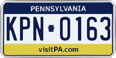 PA license plate KPN0163