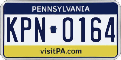 PA license plate KPN0164