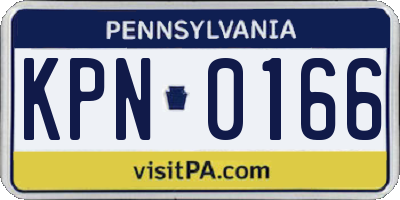 PA license plate KPN0166