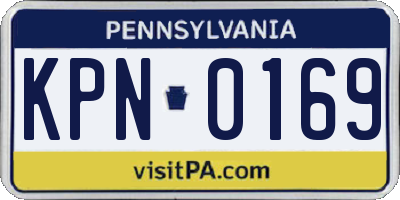 PA license plate KPN0169