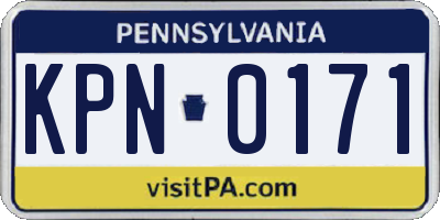 PA license plate KPN0171