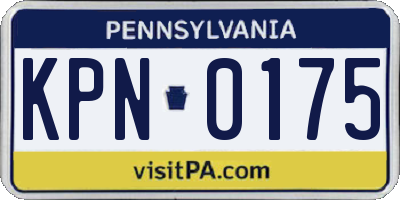 PA license plate KPN0175