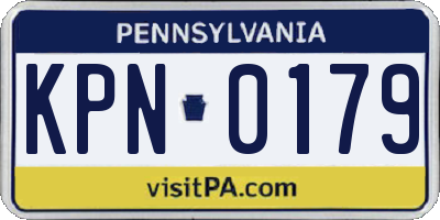 PA license plate KPN0179