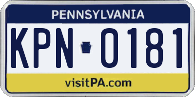 PA license plate KPN0181