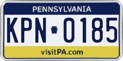 PA license plate KPN0185