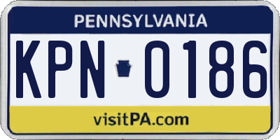 PA license plate KPN0186