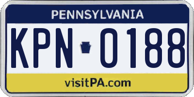 PA license plate KPN0188