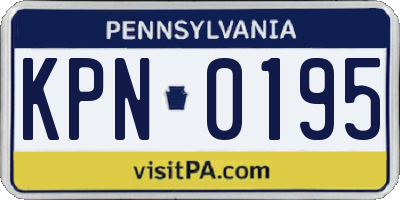 PA license plate KPN0195