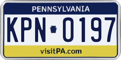 PA license plate KPN0197