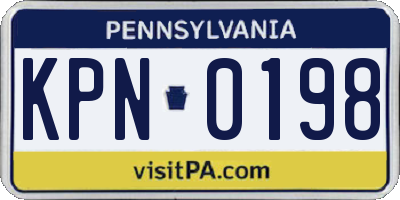 PA license plate KPN0198