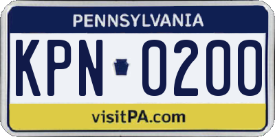 PA license plate KPN0200