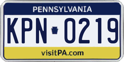 PA license plate KPN0219