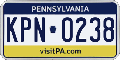 PA license plate KPN0238