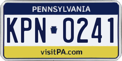 PA license plate KPN0241